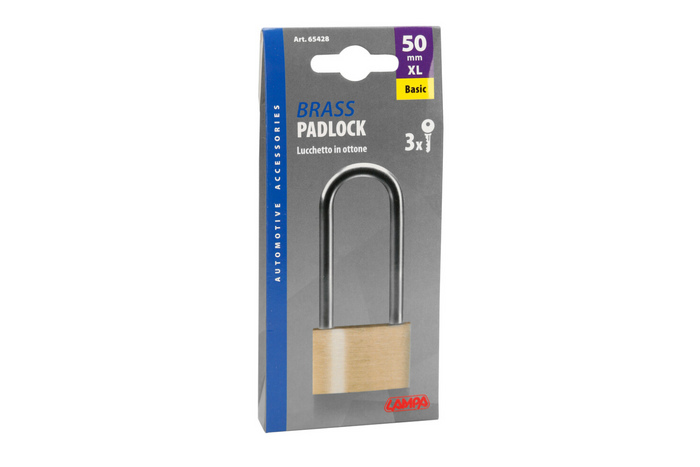 Kłódka mosiężna 50mm LAMPA BASIC XL średnica ucha 30mm