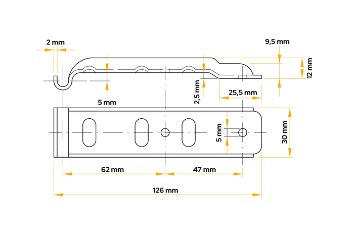 Zaczep burtowy z zapinaczem UNITRAILER BV 10-1+BVG 10-B kompletne zamknięcie burty przyczepy