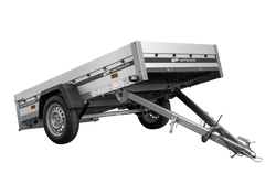 Przyczepka samochodowa na resorach z burtami aluminiowymi 230x125 Unitrailer Garden 230/R KIPP ALU