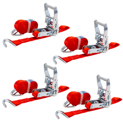 Zestaw czterech pasów transportowych z napinaczem UNITRAILER 3m/25mm/1t czerwone