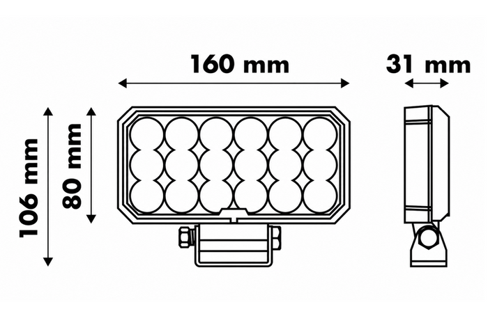 Lampa robocza LED reflektor LAYTZ LY7305 72xLED 7000lm prostokątna