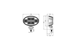 Lampa robocza LED reflektor TT TECHNOLOGY BLACK TT.13415 150xLED 8200lm owalna