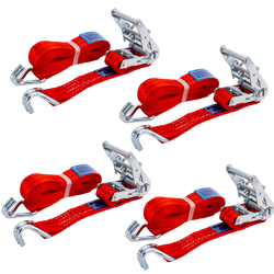 Zestaw czterech pasów transportowych z napinaczem UNITRAILER 6m/35mm/2t czerwone