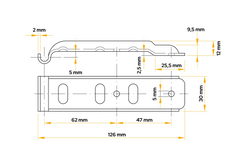 Zaczep burtowy z zapinaczem UNITRAILER BV 10-1+BVG 10-B kompletne zamknięcie burty przyczepy
