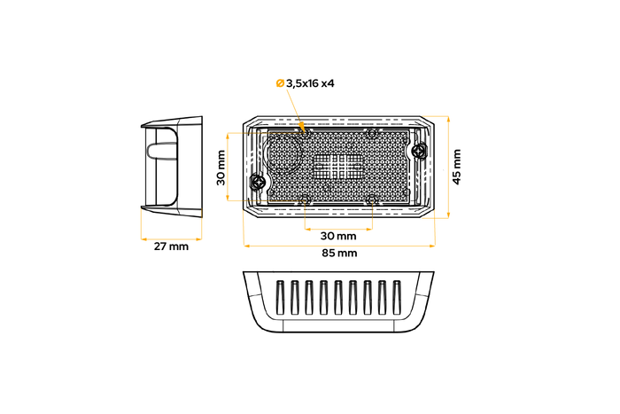 Lampa obrysowa DOBPLAST DPT15 LED biała uniwersalna