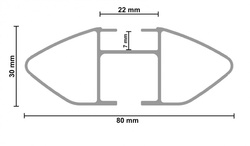 Bagażnik dachowy G3 Pacific Aero 64.230-68.140 aluminiowy